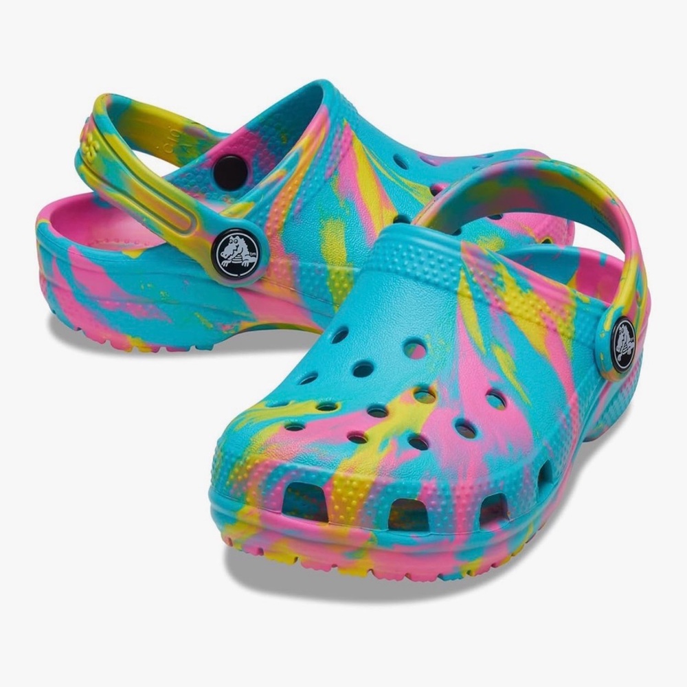 Crocs | Child Classic Rainbow Watercolor Marbled Clog